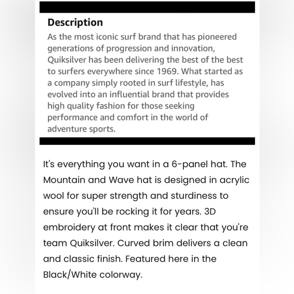 NWOT Quicksilver 39Thirty Mountain and Wave FlexFit Fitted Hat, M/L - Picture 2 of 10